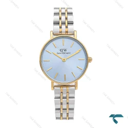 ساعت دنیل ولینگتون زنانه دورنگ طلایی صفحه آبی خطی DW-6049-L