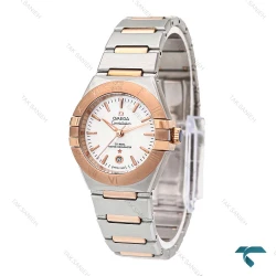 امگا کانسلیشن جدید زنانه دو رنگ رز صفحه صدفی ایندکس خط Omega-5854-L