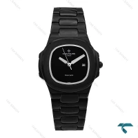 ساعت زنانه پتک فیلیپ Nautilus تمام مشکی صفحه مهندسی Patek-6060-L