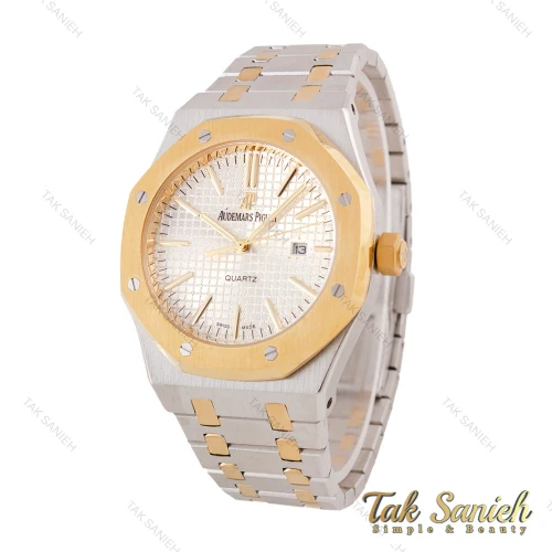 ساعت ای پی مردانه دورنگ طلایی صفحه سفید AP-5583-G