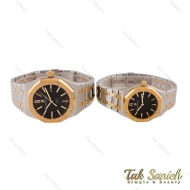 ساعت ست ای پی دورنگ طلایی صفحه مشکی AP-5588-S