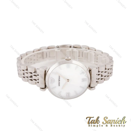 ساعت امپریو آرمانی زنانه سیلور صفحه سفید صدفی Armani-5589-L