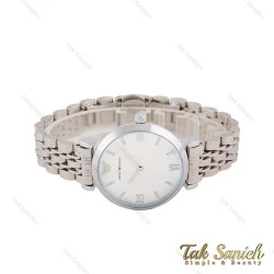 ساعت امپریو آرمانی زنانه نقره ای صفحه سفید ایندکس نگین Armani-5590-L