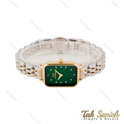 ساعت DW زنانه مستطیلی دورنگ طلایی صفحه سبز DW-5597-L