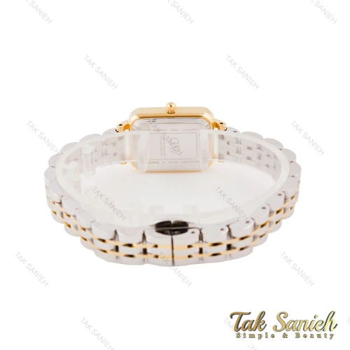 ساعت DW زنانه مستطیلی دورنگ طلایی صفحه سبز DW-5597-L