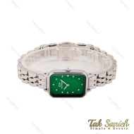 ساعت DW مستطیلی زنانه استیل صفحه سبز ایندکس نگین DW-5602-L