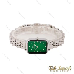 ساعت DW مستطیلی زنانه استیل صفحه سبز ایندکس نگین DW-5602-L