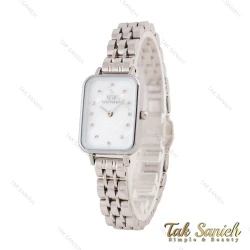 ساعت DW زنانه مستطیلی سیلور صفحه سفید صدفی DW-5603-L