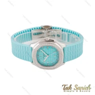 ساعت پتک فیلیپ آکوانا زنانه سیلور آبی نگین دار Patek-5609-L