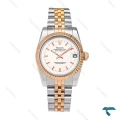 رولکس زنانه دورنگ رزگلد صفحه سیلور خطی Rolex-6086-L