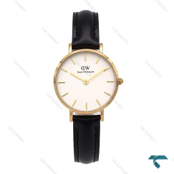 ساعت زنانه دنیل ولینگتون طلایی بند چرم مشکی DW-6097-L