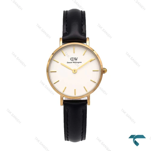 ساعت زنانه دنیل ولینگتون طلایی بند چرم مشکی DW-6097-L