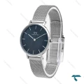 ساعت زنانه دنیل ولینگتون حصیری سیلور صفحه سرمه ای DW-6099-L
