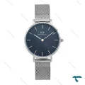 ساعت زنانه دنیل ولینگتون حصیری سیلور صفحه سرمه ای DW-6099-L