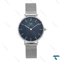 ساعت زنانه دنیل ولینگتون حصیری سیلور صفحه سرمه ای DW-6099-L