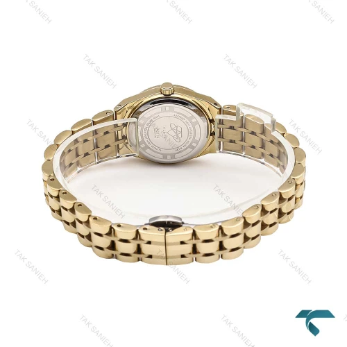 ساعت مچی الکسا پریمیر 0106 زنانه طلایی صفحه سرمه ای Alexa-6129-L