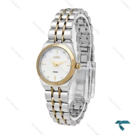 ساعت الکسا پریمیر 0106 زنانه دورنگ طلایی صفحه سفید Alexa-6131-L