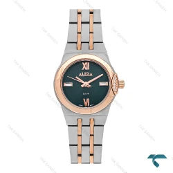 الکسا Special زنانه دورنگ رزگلد صفحه سبز Alexa-6140-L