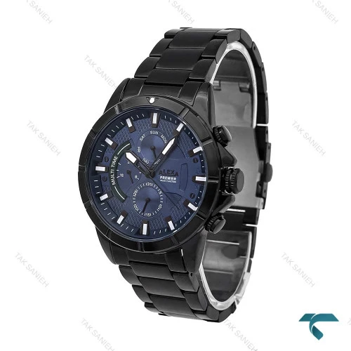 ساعت مردانه الکسا پریمیر A0104 تمام مشکی صفحه سرمه ای Alexa-6155-G