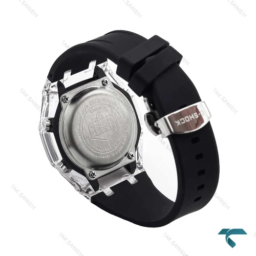 ساعت جیشاک GA2100 شیشه ای مشکی عقربه آبی Casio-6179-G