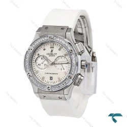 ساعت هابلوت زنانه سه موتوره سیلور سفید دورنگین Hublot-6189-L