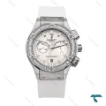 ساعت هابلوت زنانه سه موتوره سیلور سفید دورنگین Hublot-6189-L