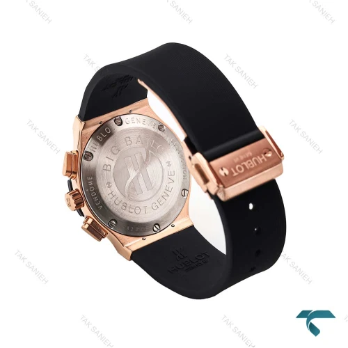 ساعت هابلوت زنانه سه موتوره رزگلد صفحه سفید دورنگینHublot-6190-L