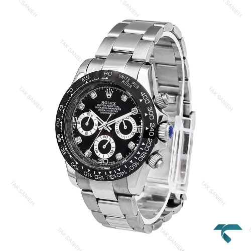 رولکس دیتونا مردانه استیل صفحه مشکی ایندکس نگین Rolex-6199-G
