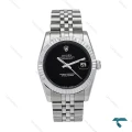 ساعت مردانه رولکس دیتجاست استیل صفحه مشکی مهندسی Rolex-6200-G