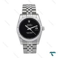 ساعت مردانه رولکس دیتجاست استیل صفحه مشکی مهندسی Rolex-6200-G