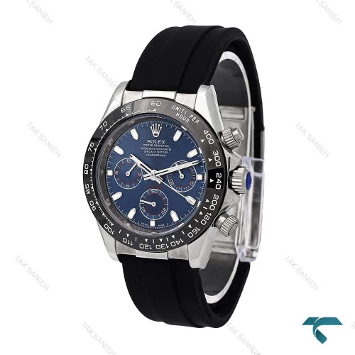 رولکس دیتونا مردانه بند رابر مشکی صفحه سرمه ای Rolex-6201-G
