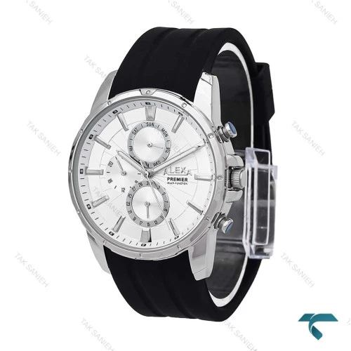 ساعت الکسا A0102 پریمیر مردانه سیلور صفحه سفید Alexa-6208-G