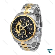 ساعت کاسیو ادیفایس EF558 مردانه دورنگ طلایی صفحه مشکی Casio-6242-G