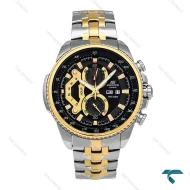 ساعت کاسیو ادیفایس EF558 مردانه دورنگ طلایی صفحه مشکی Casio-6242-G