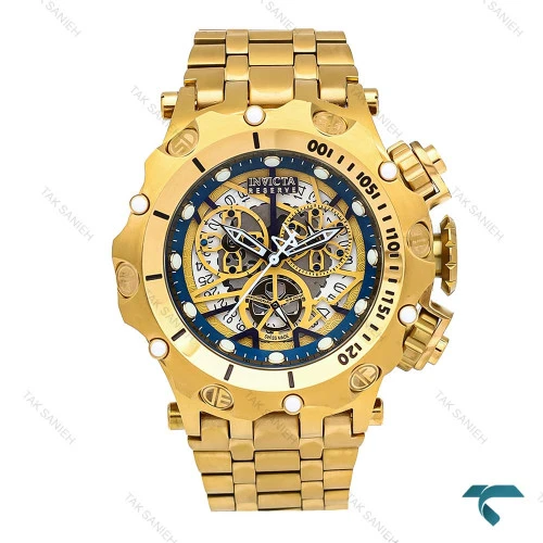 ساعت اینویکتا هیبرید مردانه طلایی صفحه سرمه ای اسکلتون Invicta-6255-G