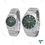 ست ساعت رومانسون سه موتوره استیل صفحه سبز Romanson-6260-S