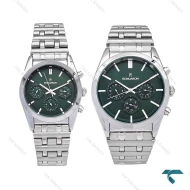 ست ساعت رومانسون سه موتوره استیل صفحه سبز Romanson-6260-S