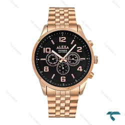 ساعت الکسا A0073 پریمیر مردانه سه موتوره رزگلد Alexa-6224-G