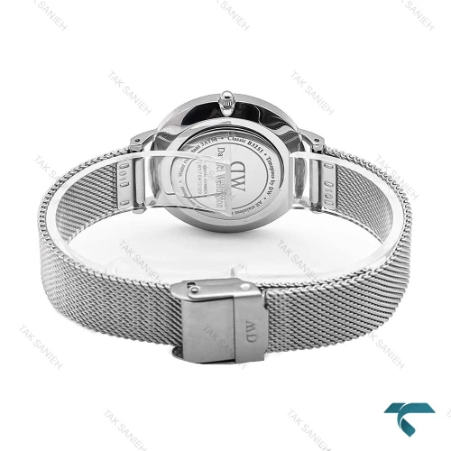 ساعت دنیل ولینگتون زنانه حصیری نقره ای صفحه طوسی مدیوم DW-6281-L