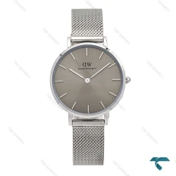 ساعت دنیل ولینگتون زنانه حصیری نقره ای صفحه طوسی مدیوم DW-6281-L