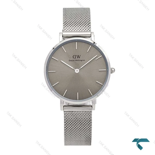 ساعت دنیل ولینگتون زنانه حصیری نقره ای صفحه طوسی مدیوم DW-6281-L