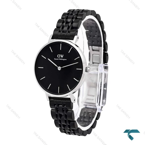 ساعت دنیل ولینگتون زنانه گرد مشکی نقره ای متوسط DW-6283-L