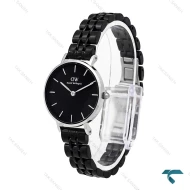 ساعت دنیل ولینگتون زنانه گرد مشکی نقره ای اسمال DW-6284-L