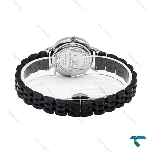 ساعت دنیل ولینگتون زنانه گرد مشکی نقره ای اسمال DW-6284-L
