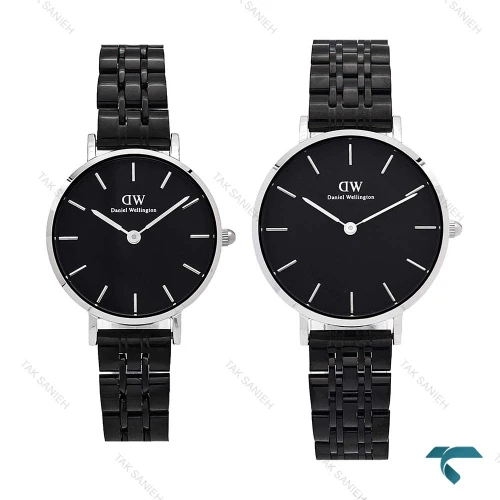 ساعت دنیل ولینگتون زنانه گرد مشکی نقره ای متوسط DW-6283-L