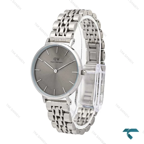 دنیل ولینگتون زنانه گرد استیل صفحه طوسی متوسط DW-6290-L