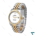ساعت مردانه رولکس دورنگ طلایی صفحه سفید مهندسی Rolex-6300-G