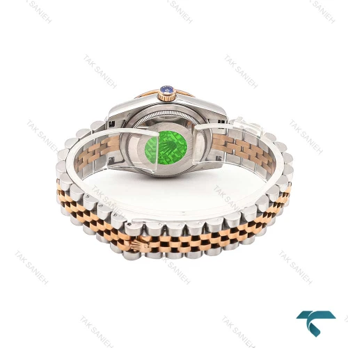 ساعت رولکس زنانه دورنگ رزگلد صفحه بنفش دورنگین Rolex-6303-L