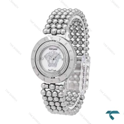 ساعت ورساچه زنانه سیلور صفحه سفید قاب چرخان Versace-6304-L