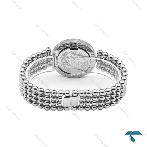 ساعت ورساچه زنانه سیلور صفحه سفید قاب چرخان Versace-6304-L